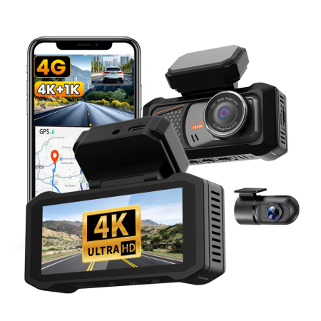 iSEN Z77 4G LTE Dash Cam, Dual Camera 4K + Full HD, 3.69" IPS Touch Display, GPS, WiFi, Live Streaming, ADAS, Parking Monitor [2]