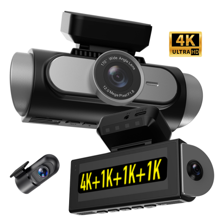 Cameră Auto DVR iSEN M88PRO, 4 Canale, 4K + 3×1080P, GPS, WiFi, G-Sensor, Monitorizare Parcare, Ecran 3.39", Înregistrare Față/Spate/Lateral [2]