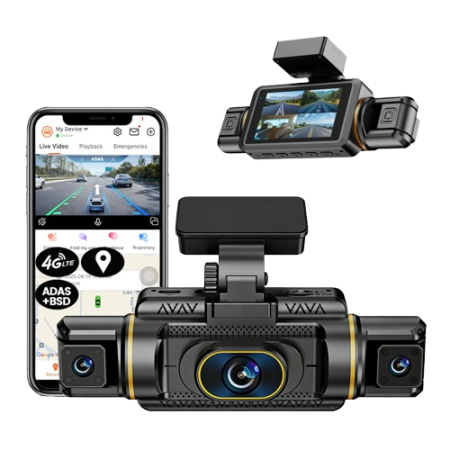 iSEN - Cameră Auto DVR iSEN M777, 4G LTE, 4 Camere 2K + 3×1080P, GPS, ADAS, BSD, WiFi, Ecran IPS Touch 3", Monitorizare de la Distanță