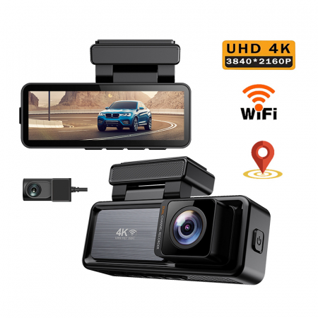 Camera Auto iSEN X20, 2.4G LTE, 3.2" IPS, 4K 25fps, WiFi Hotspot,  Modul GPS, Monitorizare la Distanta, G-sensor, Comunicare bidirectionala,  Camera fata/spate [1]