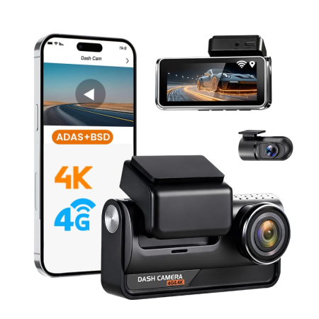 iSEN Z66 Dash Cam 4G LTE, Dual Camera 4K + 1080P, 2" Display, 128MB RAM, 128MB ROM, GPS, WiFi, ADAS, BSD, Parking Monitoring [2]