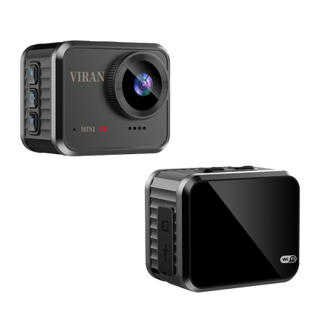 Camere Supraveghere Wireless - Camera de actiune iSEN Mini V8, Negru, 1.54" HD, 1080p, 30fps, 145° Wide Angle, Wi-Fi, USB 2.0, Microfon, Aplicatie, IP67, 600mAh
