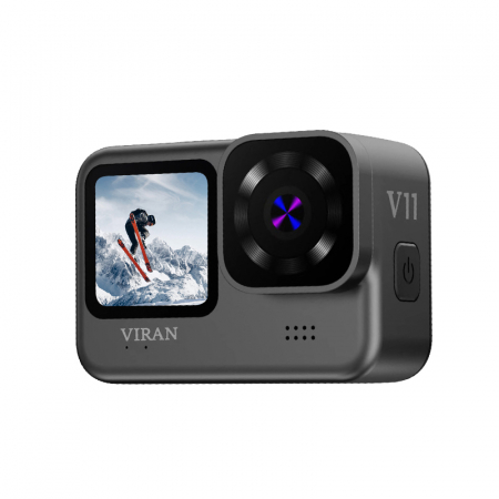 Camera de acțiune iSEN VIRAN V11, Negru, 5K/4K, LCD, 2.2", Ecran selfie 1.5", Wi-Fi, Funcție anti-tremurat, Telecomandă wireless, 1200 mAh [1]