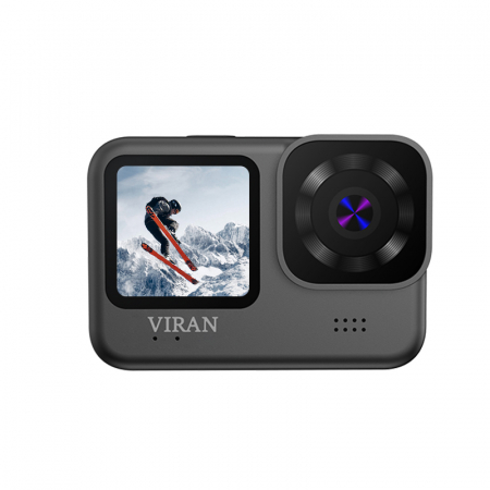 Mini Video Camera - Camera de acțiune iSEN VIRAN V11, Negru, 5K/4K, LCD, 2.2", Ecran selfie 1.5", Wi-Fi, Funcție anti-tremurat, Telecomandă wireless, 1200 mAh