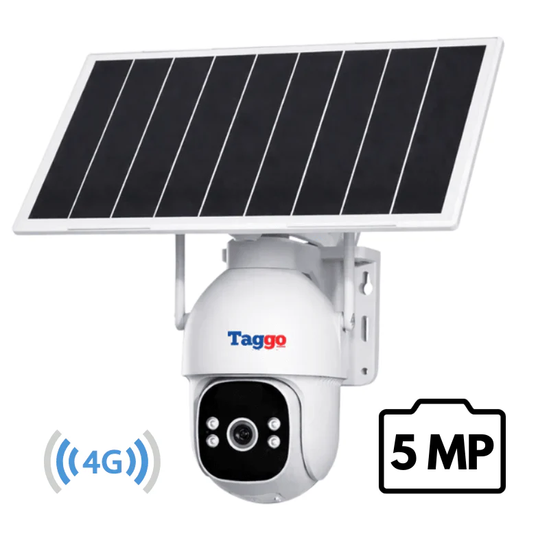 Taggo Pro S30 4G Solar Security Camera, 5MP, Full Color Night Vision, eSIM, AI Detection 40m, PTZ 355°, Auto Zoom 12X, AOV 24/7, IP66, 15600mAh [1]