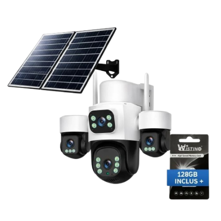 Cameră Supraveghere Solară 4G TAGGO Pro Q50, 16MP, 4 Lentile, Dual Solar 20W, eSIM, AI Tracking, PTZ 360°, Full Color, AOV 24/7, 15600mAh [1]