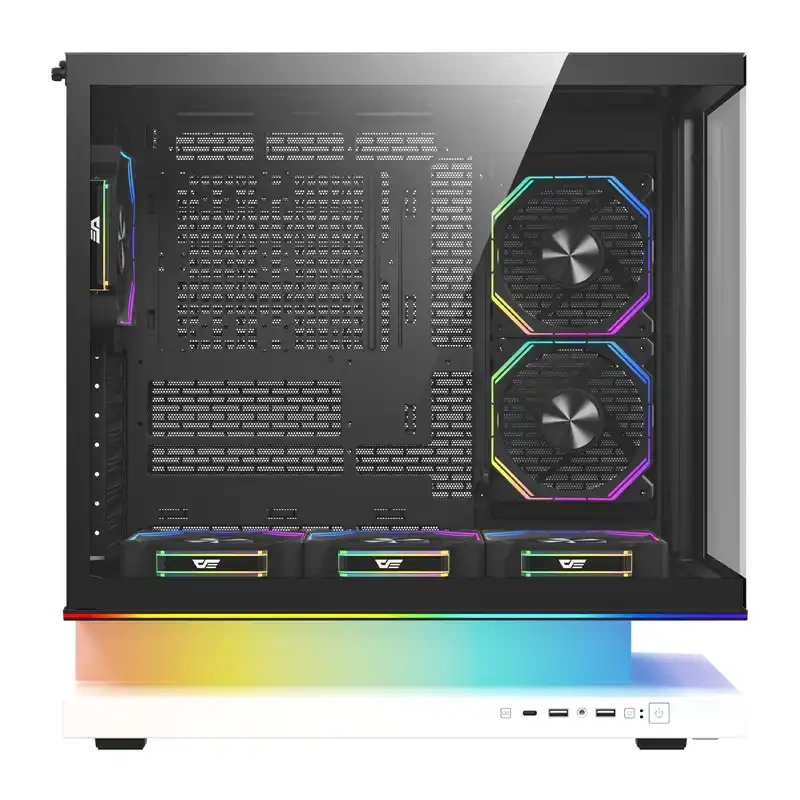 Carcasa pentru computer DarkFlash F1 ATX + 6 ventilatoare (alb) [11]