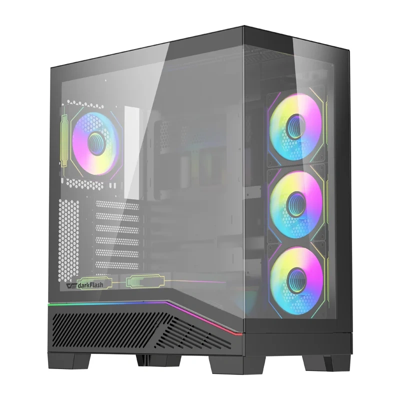 Gadgets - Carcasa pentru computer DarkFlash K430 + 6 ventilatoare (negru)