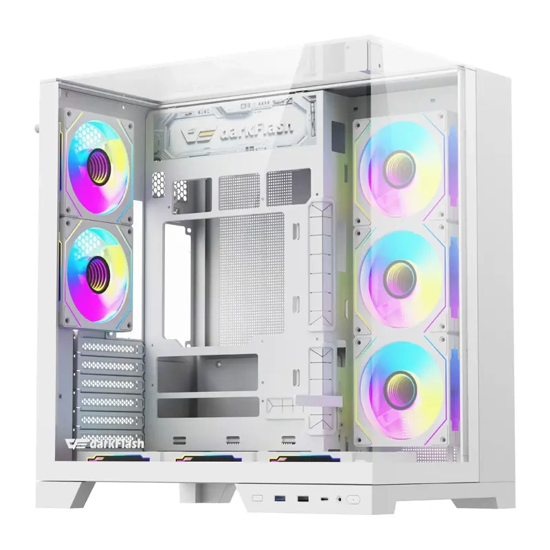 Gadgets - Carcasa pentru computer DarkFlash TH285 PLUS + 8 ventilatoare (alb)