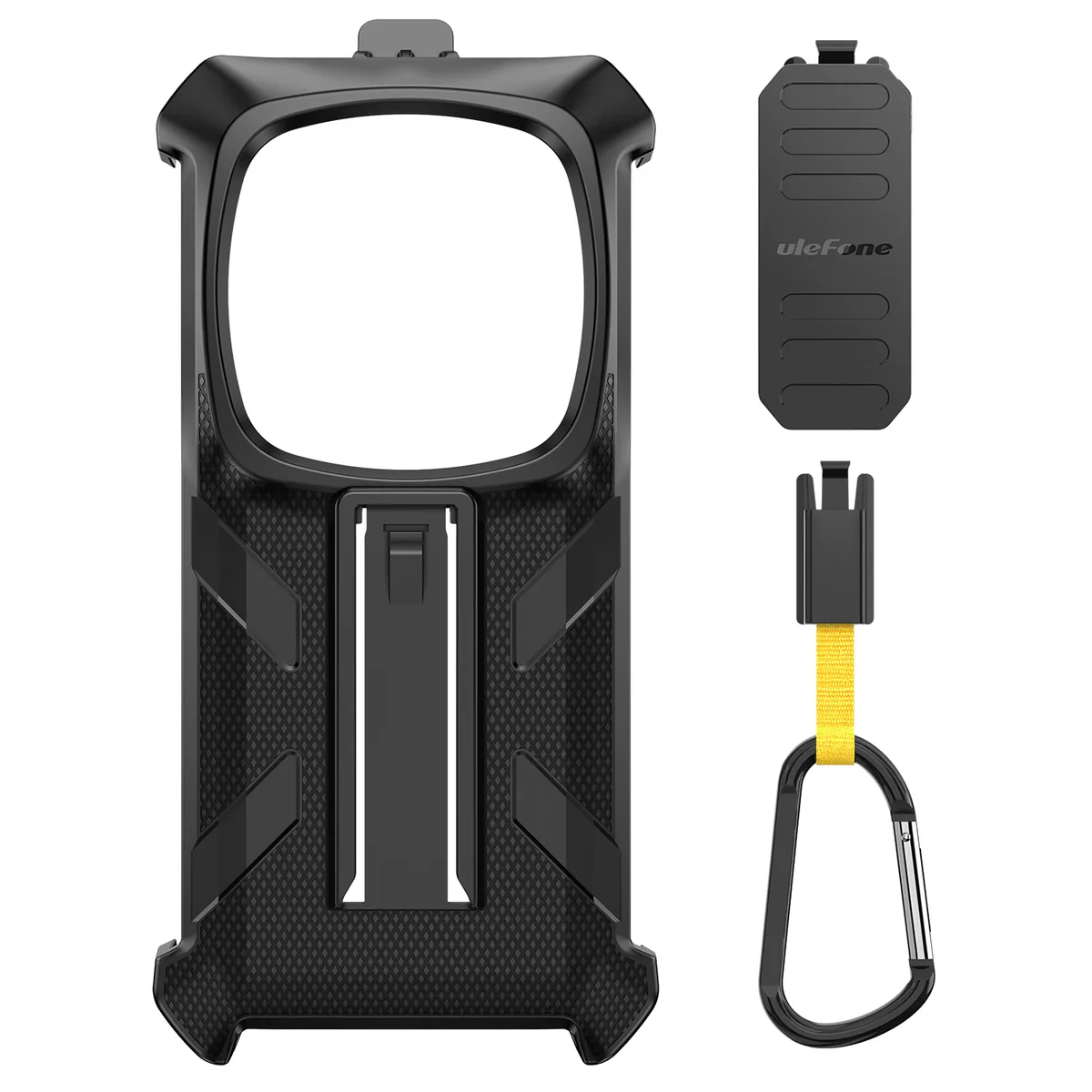 Phone accessories - Case for Ulefone ARMOR 28 Series, Black, PC, 360° Protection, Rotatable Clip + Carabiner