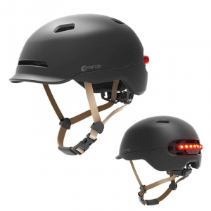 Lifestyle - Casca de protectie Xiaomi Smart4U SH50, Marime L, Aerisire, Banda LED, Senzor lumina ambientala, IPX4, Incarcare magnetica, 455mAh, Negru