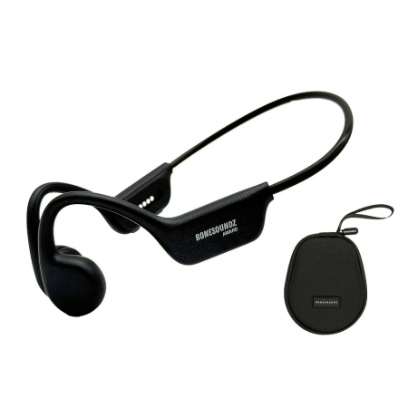 Casti - Casti Bonesoundz Aware Bone Conduction IP8X, Led, Black + Husa