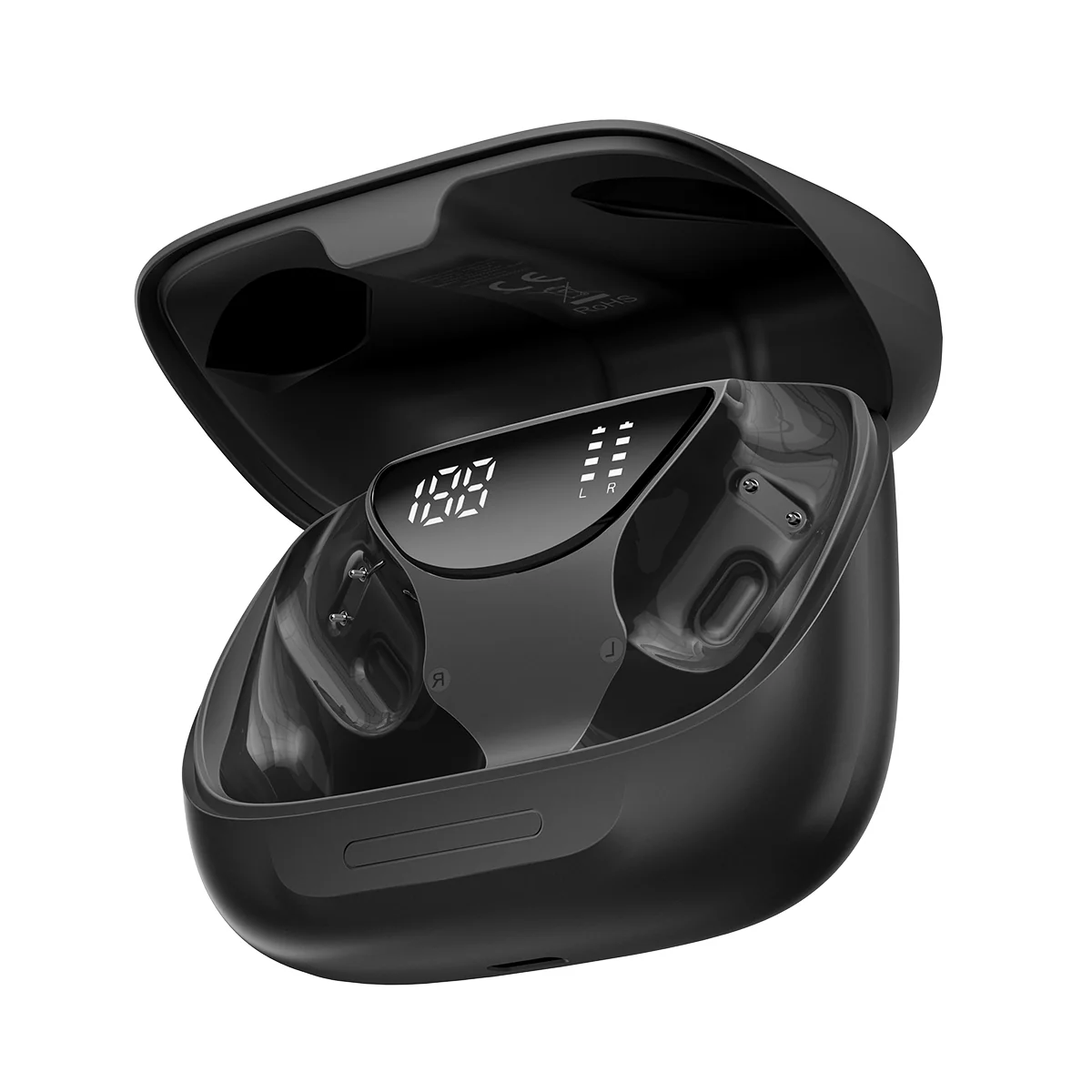 Blackview AirBuds 200 nyitott kialakítású vezeték nélküli fülhallgató 500mAh töltőtokkal, Fekete, Bluetooth 5.4, IP68, AI zajszűrés, Hangalapú asszisztens, Érintésvezérlés, Szilikon [3]