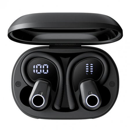 Casti wireless semi-in-ear Blackview AirBuds 60 cu cutie de incarcare 500mAh, Bluetooth 5.3, Negru [1]