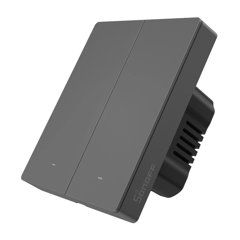 Smart Home - Comutator inteligent de perete Matter over WiFi SONOFF M5-2C-80 (2-canale, pentru cadru, grafit)