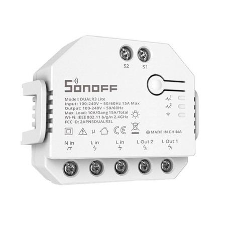 Comutator inteligent Wi-Fi Sonoff Dual R3 Lite [1]