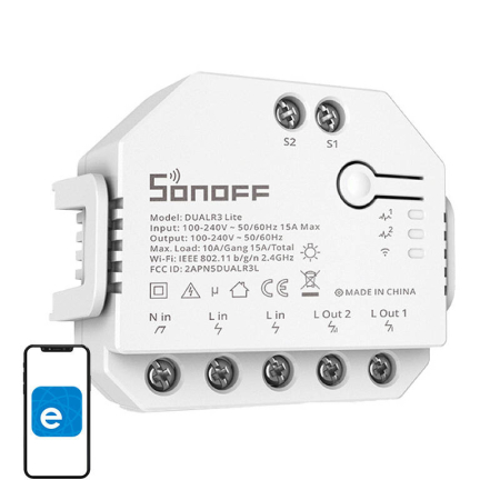 Gadgets - Comutator inteligent Wi-Fi Sonoff Dual R3 Lite