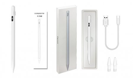 iSEN Pencil K-394 Touch, White, Digital display, 105 mAh, Compatible with Apple, Android, Hongmeng, Part of Windows OS