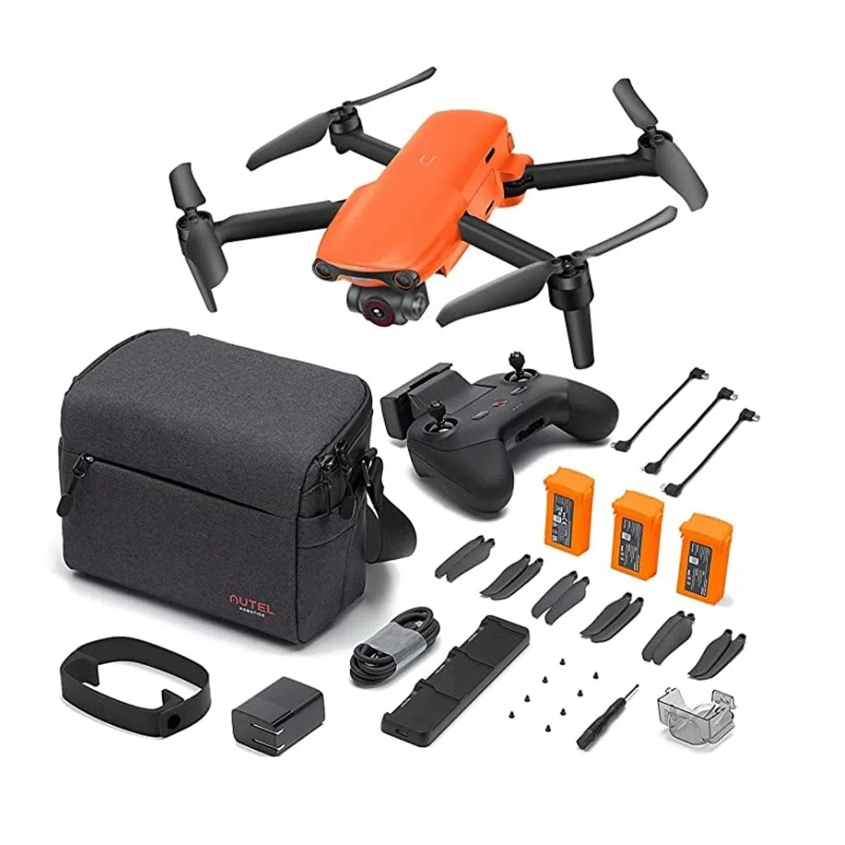 Drone cu Camera - Drona pliabila Autel Evo Nano+ Premium, Portocaliu, 4K, 48MP, 1/2" CMOS, Gimbal pe 3 axe, GPS, 28 min timp zbor, Slot memorie, 2250 mAh