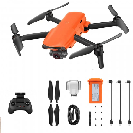 Drone cu Camera - Drona pliabila Autel Evo Nano+ Standard, Portocaliu, 4K, 48MP, 1/2" CMOS, Gimbal pe 3 axe, GPS, 28 min timp zbor, Slot memorie, 2250 mAh