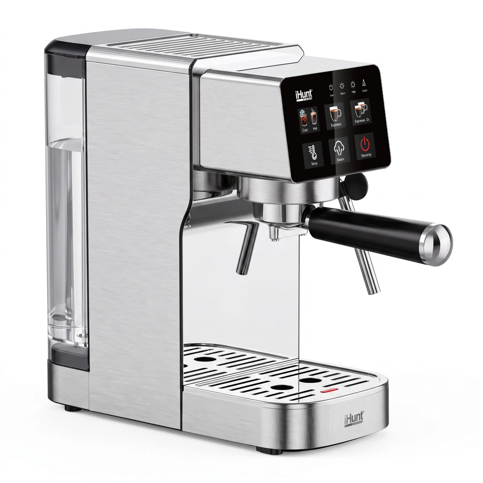 Noutati - Espressor iHunt Bro Barista Flex 5 în 1, Pompă Ulka 19 Bari, Rezervor 1.2L, Panou Digital Tactil, Sistem Termobloc 1350W, Compatibil Cafea Măcinată și Capsule