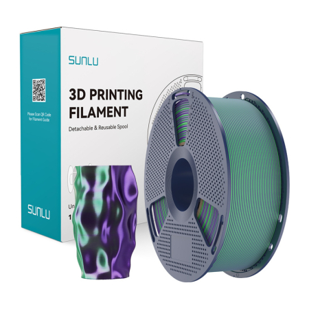 Filament Sunlu PLA+ Silk in doua culori (verde si violet) [0]