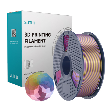 Gadgets - Filament Sunlu PLA+ Silk in patru culori (albastru-violet-rosu-auriu)