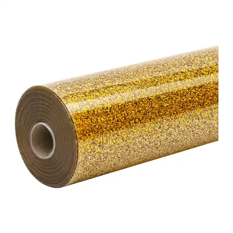 Gadgets - Folie de transfer termic cu sclipici HTVRONT, 30,5 cm x 90 cm (auriu)