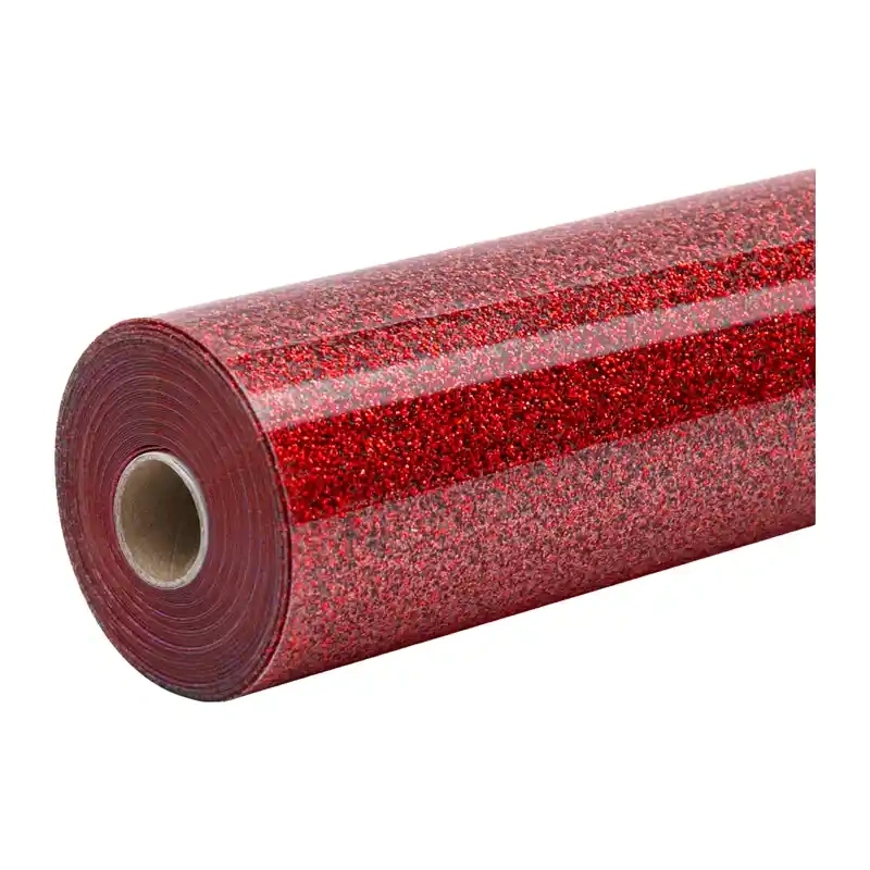 Gadgets - Folie de transfer termic cu sclipici HTVRONT, 30,5 cm x 90 cm (rosu)