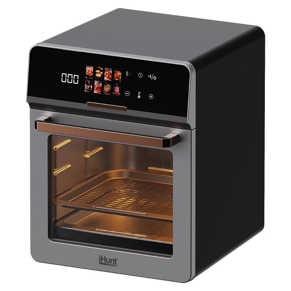 Friteuză cu Aer Cald iHunt Bro Air Fryer Oven, 18L, 1800W, Ecran Touch LED, 8 Programe de Gătire, Temperatură Reglabilă, Timer, Menținere la Cald [1]