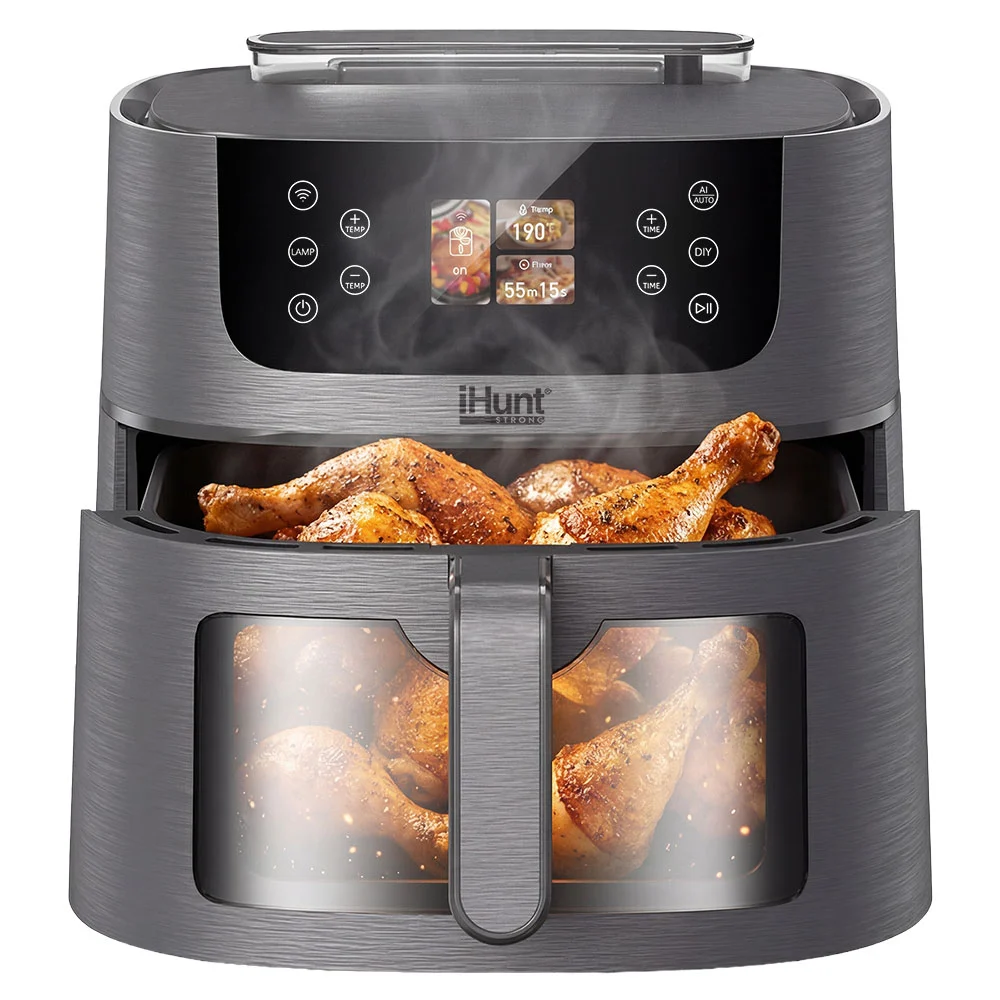 iHunt Bro Air Fryer AI Steam Hot Air Fryer & Rotisserie, 8L, 1800W, AI Steam, Wi-Fi, 12 AI Programs, App Control, Digital Display [2]