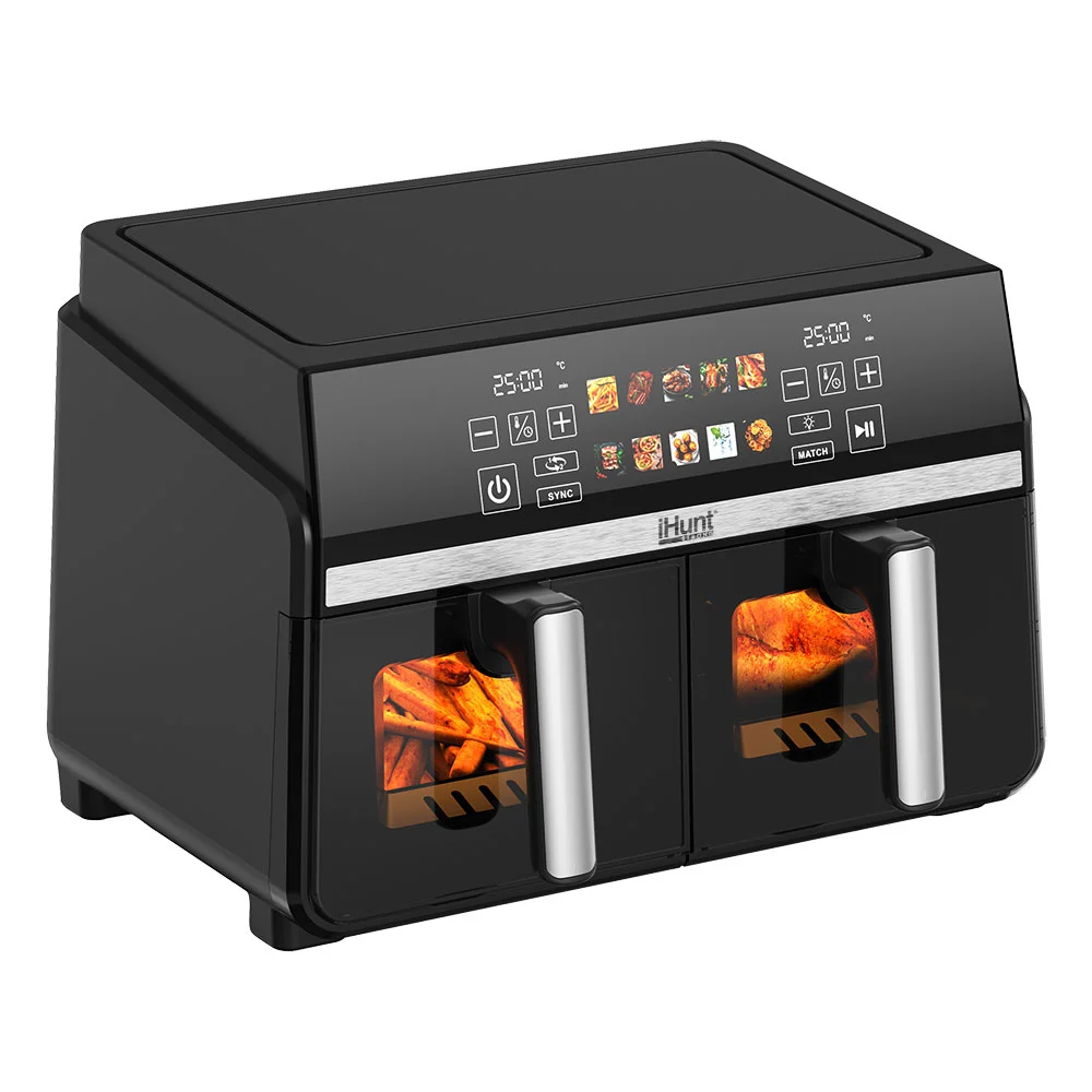 iHunt Bro Dual Air Fryer Hot Air Fryer, 10L, 2200W, Dual Zone, LED Touch Display, Adjustable Temperature 80-200°C, Timer [3]