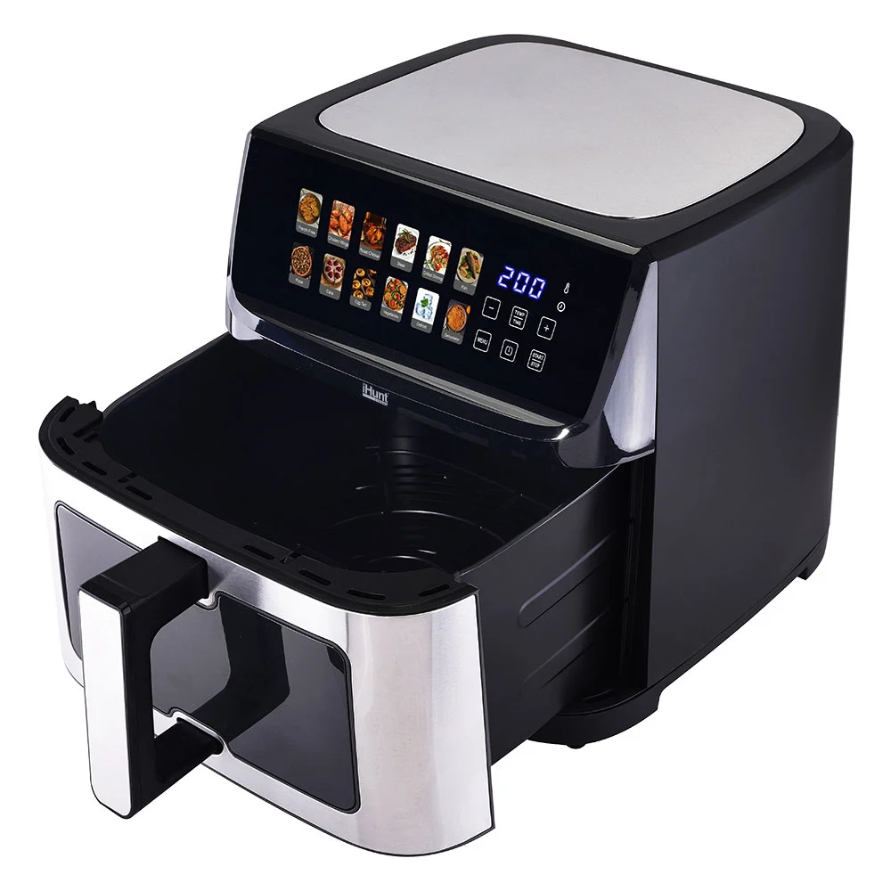 Friteuză cu Aer Cald iHunt Bro Air Fryer, 11L, 2300W, Ecran Touch LED, Încălzire 360°, Dublă Încălzire, Temperatură Reglabilă 80-200°C, Timer [7]