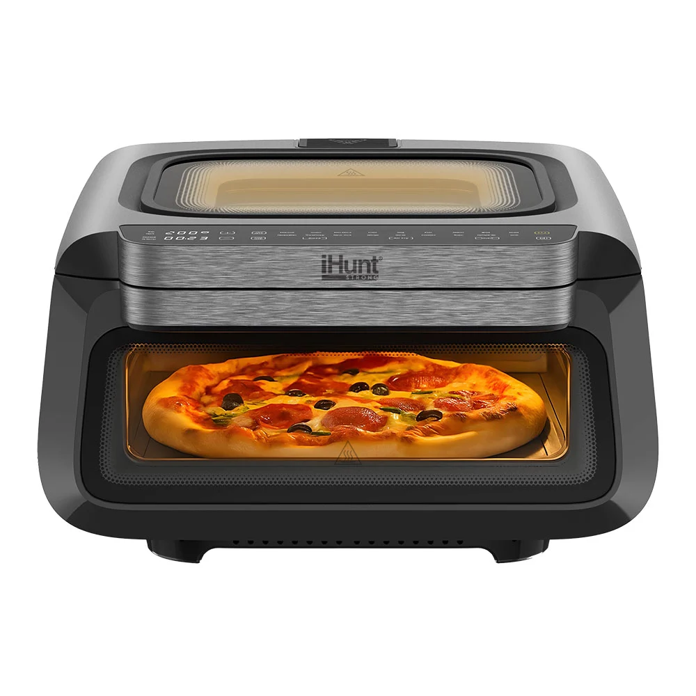 Cuptor cu Aer Cald iHunt Bro Pizza Air Fryer ULTRA FAST, 13L, 2100W, Pizza Oven 380°C, Air Fryer 3 în 1, 18 Programe, Încălzire 360°, Control Touch [1]