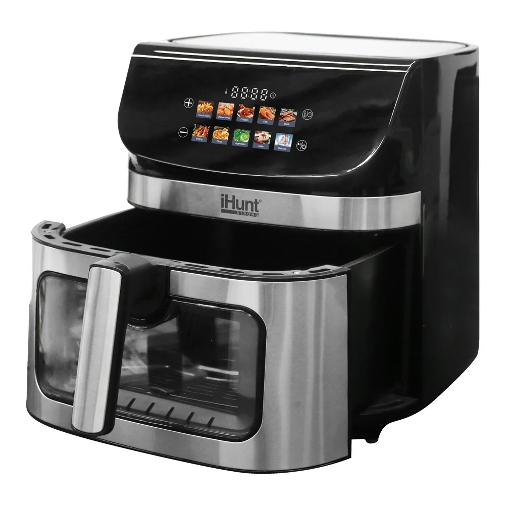 Friteuză cu Aer Cald iHunt BRO Air Fryer II Ultra, 9L, 2200W, Ecran Touch LED, Temperatură Reglabilă, Timer, Menținere la Cald, Recipient Antiaderent [4]
