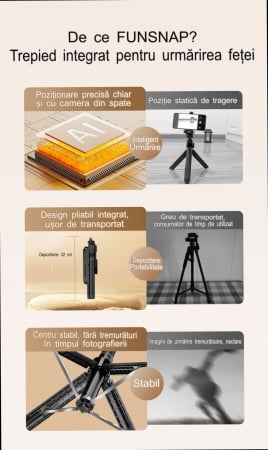 FUNSNAP A6 AI Felismerés Intelligens Követő Gimball, 360 fokos követés, mobilfotózás, élő közvetítés, rázkódásgátló tartó [6]