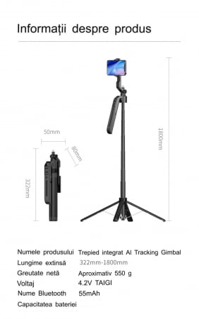 FUNSNAP A6 AI Felismerés Intelligens Követő Gimball, 360 fokos követés, mobilfotózás, élő közvetítés, rázkódásgátló tartó [11]