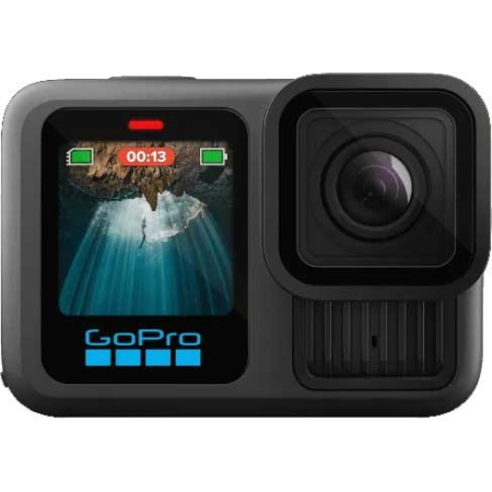 GoPro HERO13 Black Action Camera, Black, 5.3K 60fps, 27MP Sensor, Video Stabilization, GPS, Wi-Fi, Bluetooth, Bundle [1]