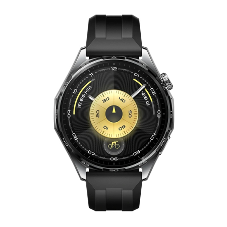 HUAWEI WATCH GT 6 46mm Black Stainless Steel Case, Curea Black Fluoroelastomer [1]