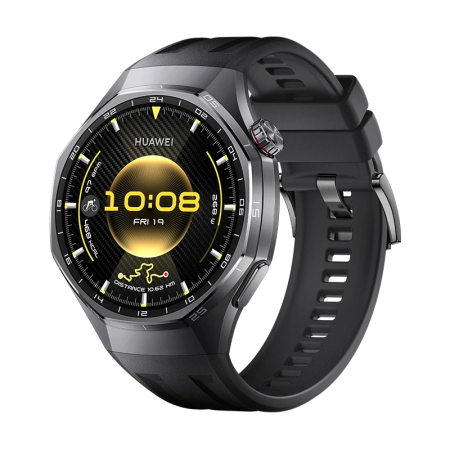 Bratari si Ceasuri Sport - HUAWEI WATCH GT 6 Pro 46mm Black Titanium Alloy Case, Curea Black Fluoroelastomer