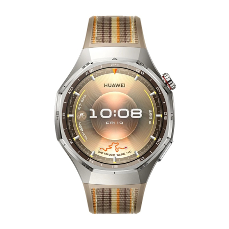 HUAWEI WATCH GT 6 Pro 46mm Titanium Alloy Case, Curea Brown Woven [1]