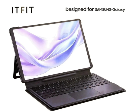 Accesorii Gadgets - Husa cu Tastatura Itfit Galaxy Tab Book Cover Keyboard pentru Samsung Galaxy Tab 10 FE+ Negru