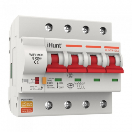 Smart Home - Siguranta automata inteligenta iHunt Home WIFI Smart Circuit Breaker 4P 32A, WIFI 2.4G, Control din aplicatie