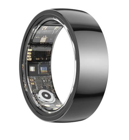 Inel Smart - Inel inteligent iSEN R1000 Negru, SpO2 & SMBP, Monitorizare somn / ritm cardiac / calorii, Monitorizare de la distanta, Contor pași si distanta, Multi Sport, 18mAh