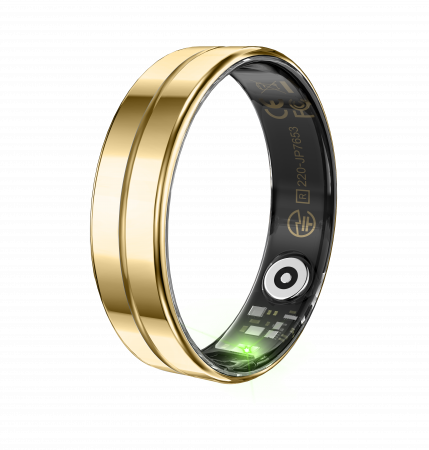 Inel Smart - Inel inteligent iSEN R11 Auriu, Ritm cardiac, Oxigen in sange, HRV, Stres, Somn, Contor pași distanta si calorii, Temperatura, Moduri sport, Fotografi la distanta, 16mAh