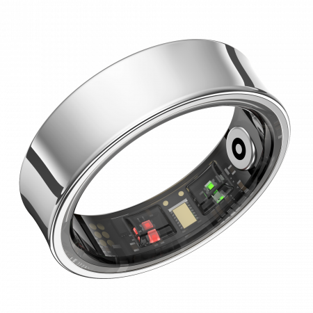 Inel inteligent iSEN R09 Argintiu, Ritm cardiac, Oxigen in sange, HRV, Stres, Somn, Contor pași distanta si calorii, Temperatura, Moduri sport, Fotografi la distanta, 14mAh [2]