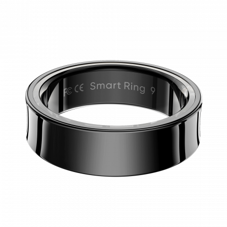 Inel Smart - Inel inteligent iSEN R09 Negru, Ritm cardiac, Oxigen in sange, HRV, Stres, Somn, Contor pași distanta si calorii, Temperatura, Moduri sport, Fotografi la distanta, 14mAh