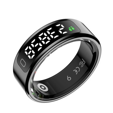 R11C Okosgyűrű, Fekete, Bluetooth 5.2, Pulzus, SpO2, HRV, Stressz- és Alvásfigyelés, Sportmódok, Gesztusvezérlés, 1ATM, QRing, 5–7 Napos Üzemidő [1]