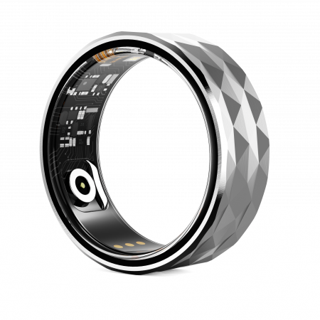 Inel Smart - Inel iSEN R12M Smart Ring Silver, HR, SpO2, Monitorizare somn, Contor calorii, Multi Sport, Aplicatie dedicata: LuckRing, 15mAh, IP68