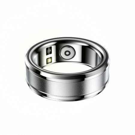 Inel Smart - Inel iSEN R3 Smart Ring, HR, SpO2, Temperatura, Monitorizare somn, Multi Sport, Aplicatie dedicata: Nx RING, 18mAh, IP68, Silver